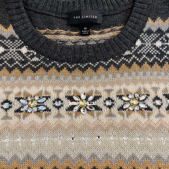 the limited Womens Size Medium diamond zig zag pattern sweater EUC barely worn - Picture 2 of 5